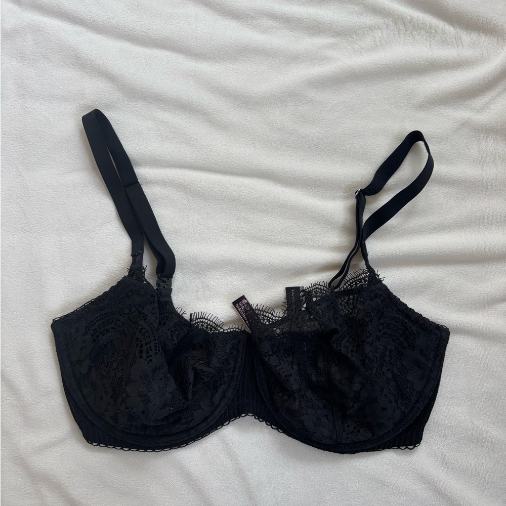 Victoria's Secret Dream Angels Push Up without padding Black Lace Underwire Bra